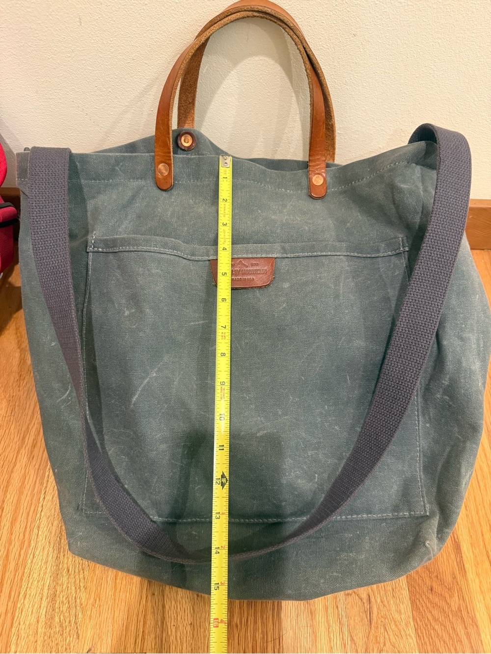 bradley mountain Coal Tote Waxed Canvas Shoulder Bag Leather Handles USA
